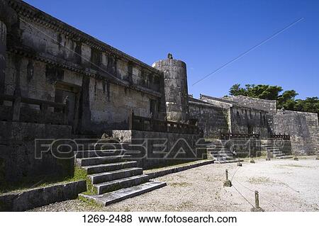 Stock Photo - Courtyard of a mausoleum, Tamaudun, Naha, Okinawa Prefecture, Japan. Fotosearch