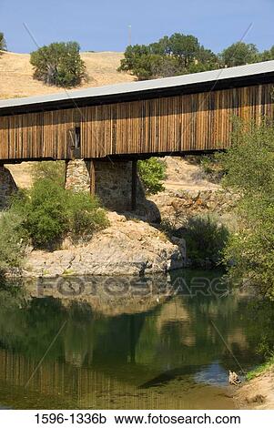 Covered bridge across a river, Knights Ferry Covered Bridge, Stanislaus River Parks, Knights Ferry, California, USA View Large Photo Image Stock Image - Covered bridge across a river, Knights Ferry Covered Bridge, Stanislaus River Parks, Knights Ferry, California, USA. Fotosearch