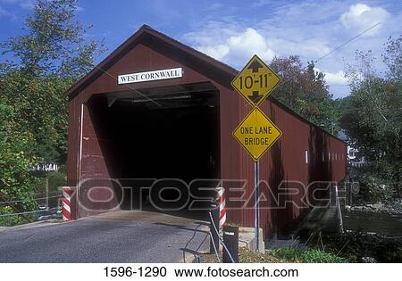 Covered bridge in a forest, West Cornwall Bridge, West Cornwall, Connecticut, USA View Large Photo Image Stock Image - Covered bridge in a forest, West Cornwall Bridge, West Cornwall, Connecticut, USA. Fotosearch