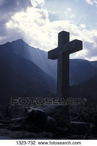 Cross on a hillside, Courmayeur, Italy View Large Photo Image Stock Image - Cross on a hillside, Courmayeur, Italy. Fotosearch