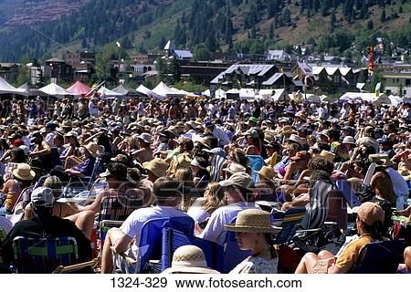Crowd in a festival, Telluride Bluegrass Festival, Telluride, Colorado, USA View Large Photo Image Stock Photo - Crowd in a festival, Telluride Bluegrass Festival, Telluride, Colorado, USA. Fotosearch