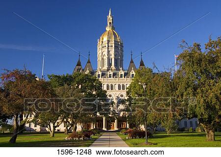 Stock Photo - Facade of a government building, Connecticut State Capitol, Bushnell Park, Hartford, Connecticut, USA. Fotosearch