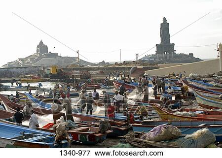 Fishing boats at a harbor, Kanyakumari, Tamil Nadu, India View Large Photo Image Stock Photo - Fishing boats at a harbor, Kanyakumari, Tamil Nadu, India. Fotosearch
