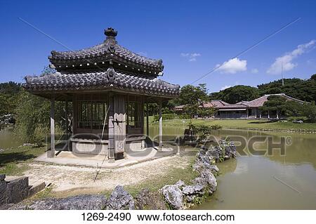 Gazebo in a pond, Rokkaku-Do, Shikina-En, Shuri Castle, Naha, Okinawa Prefecture, Japan View Large Photo Image Stock Image - Gazebo in a pond, Rokkaku-Do, Shikina-En, Shuri Castle, Naha, Okinawa Prefecture, Japan. Fotosearch