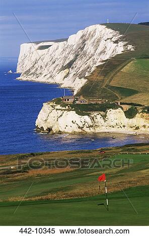 Golf course at the seaside, Tennyson Down, Isle of Wight, Hampshire, England View Large Photo Image Stock Photography - Golf course at the seaside, Tennyson Down, Isle of Wight, Hampshire, England. Fotosearch