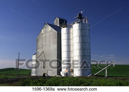 Grain elevator in a field, Palouse, Whitman County, Washington State, USA View Large Photo Image Stock Image - Grain elevator in a field, Palouse, Whitman County, Washington State, USA. Fotosearch