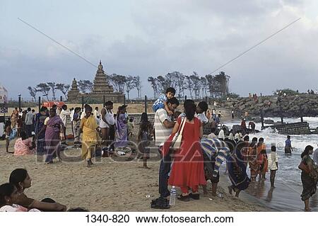 Group of people on the beach, Shore Temple, Mahabalipuram, Tamil Nadu, India View Large Photo Image Stock Image - Group of people on the beach, Shore Temple, Mahabalipuram, Tamil Nadu, India. Fotosearch
