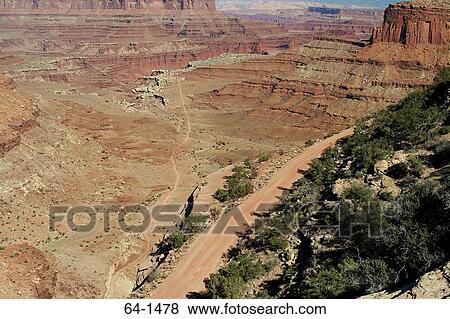 Stock Photo - High angle view of a landscape, Canyonlands National Park, Utah, USA. Fotosearch