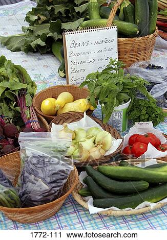High angle view of vegetables for sale at a farmer's market, Wyoming, USA View Large Photo Image Stock Image - High angle view of vegetables for sale at a farmer's market, Wyoming, USA. Fotosearch