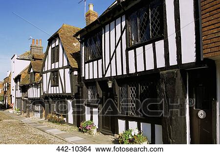 Houses along a street, Rye, Sussex, England View Large Photo Image Picture - Houses along a street, Rye, Sussex, England. Fotosearch