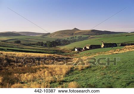 Houses on a landscape, Peak District, Derbyshire, England View Large Photo Image Stock Photo - Houses on a landscape, Peak District, Derbyshire, England. Fotosearch