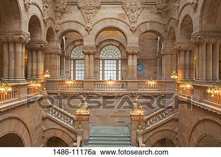 Interior of a government building, Million Dollar Staircase, State Capitol Building, Albany, New York State, USA View Large Photo Image Stock Image - Interior of a government building, Million Dollar Staircase, State Capitol Building, Albany, New York State, USA. Fotosearch
