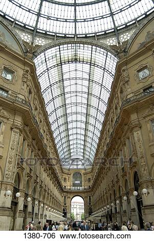 Interior of a shopping mall, Galleria Vittorio Emanuele II, Milan, Lombardy, Italy View Large Photo Image Stock Photograph - Interior of a shopping mall, Galleria Vittorio Emanuele II, Milan, Lombardy, Italy. Fotosearch