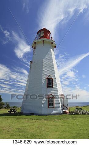 Lighthouse at the coast, Panmure Island lighthouse, Prince Edward Island, Canada View Large Photo Image Stock Photo - Lighthouse at the coast, Panmure Island lighthouse, Prince Edward Island, Canada. Fotosearch