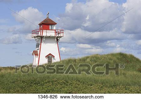 Lighthouse on a landscape, Covehead Harbour Lighthouse, Covehead Harbour, Prince Edward Island, Canada View Large Photo Image Stock Photograph - Lighthouse on a landscape, Covehead Harbour Lighthouse, Covehead Harbour, Prince Edward Island, Canada. Fotosearch