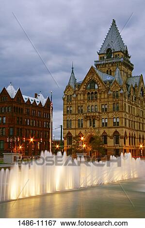 Low angle view of a building, Clinton Square, Syracuse, New York State, USA View Large Photo Image Stock Photo - Low angle view of a building, Clinton Square, Syracuse, New York State, USA. Fotosearch
