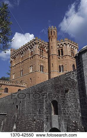 Low angle view of a castle, Castello di Brolio, Chianti Region, Siena Province, Tuscany, Italy View Large Photo Image Stock Image - Low angle view of a castle, Castello di Brolio, Chianti Region, Siena Province, Tuscany, Italy. Fotosearch