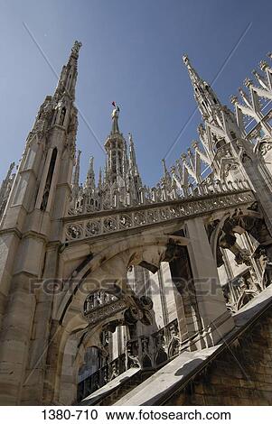 Low angle view of a church, Duomo, Milan, Lombardy, Italy View Large Photo Image Stock Image - Low angle view of a church, Duomo, Milan, Lombardy, Italy. Fotosearch