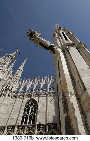 Low angle view of a church, Duomo, Milan, Lombardy, Italy View Large Photo Image Stock Image - Low angle view of a church, Duomo, Milan, Lombardy, Italy. Fotosearch