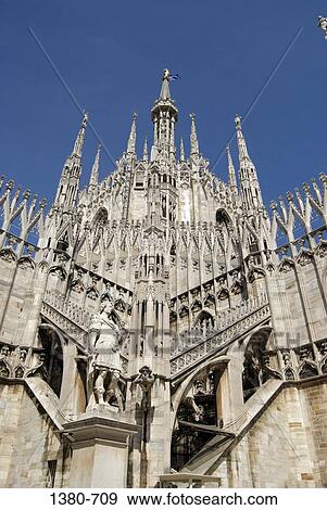 Low angle view of a church, Duomo, Milan, Lombardy, Italy View Large Photo Image Stock Photo - Low angle view of a church, Duomo, Milan, Lombardy, Italy. Fotosearch