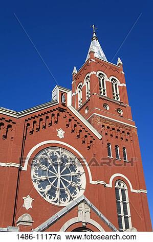 Low angle view of a church, St. Mary's Catholic Church, Washington Square, Rochester, New York State, USA View Large Photo Image Stock Image - Low angle view of a church, St. Mary's Catholic Church, Washington Square, Rochester, New York State, USA. Fotosearch