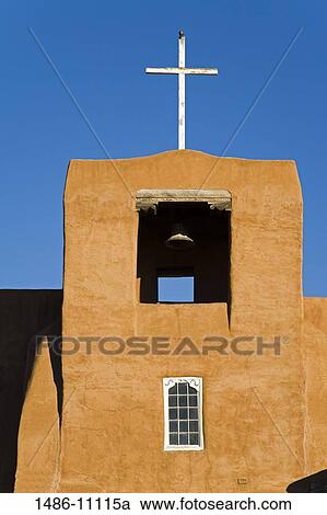 Low angle view of a cross on a bell tower, San Miguel Mission, Santa Fe, New Mexico, USA View Large Photo Image Stock Image - Low angle view of a cross on a bell tower, San Miguel Mission, Santa Fe, New Mexico, USA. Fotosearch
