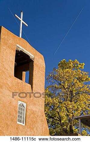 Low angle view of a cross on a bell tower, San Miguel Mission, Santa Fe, New Mexico, USA View Large Photo Image Stock Image - Low angle view of a cross on a bell tower, San Miguel Mission, Santa Fe, New Mexico, USA. Fotosearch