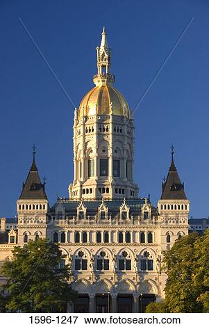 Low angle view of a government building, Connecticut State Capitol, Bushnell Park, Hartford, Connecticut, USA View Large Photo Image Stock Photo - Low angle view of a government building, Connecticut State Capitol, Bushnell Park, Hartford, Connecticut, USA. Fotosearch