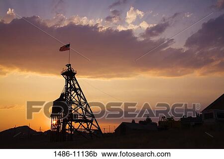 Low angle view of a headframe, Anselmo Mine, Butte, Montana, USA View Large Photo Image Stock Image - Low angle view of a headframe, Anselmo Mine, Butte, Montana, USA. Fotosearch