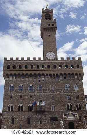Low angle view of a palace, Palazzo Vecchio, Piazza della Signoria, Florence, Tuscany, Italy View Large Photo Image Stock Image - Low angle view of a palace, Palazzo Vecchio, Piazza della Signoria, Florence, Tuscany, Italy. Fotosearch