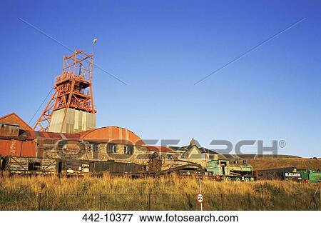 Low angle view of an old pit mining structure, Big Pit National Coal Museum, Blaenavon, Monmouthshire, Wales View Large Photo Image Stock Photo - Low angle view of an old pit mining structure, Big Pit National Coal Museum, Blaenavon, Monmouthshire, Wales. Fotosearch