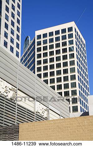 Low angle view of buildings, NRG Energy Center, San Diego, California, USA View Large Photo Image Stock Photo - Low angle view of buildings, NRG Energy Center, San Diego, California, USA. Fotosearch