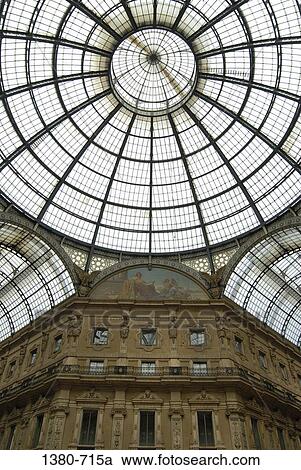 Low angle view of the ceiling of a shopping mall, Galleria Vittorio Emanuele II, Milan, Lombardy, Italy View Large Photo Image Stock Image - Low angle view of the ceiling of a shopping mall, Galleria Vittorio Emanuele II, Milan, Lombardy, Italy. Fotosearch