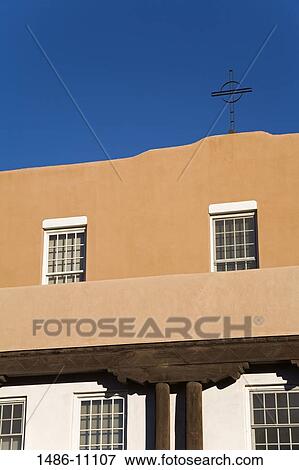 Low angle view of the rectory, St. Francis Cathedral, Santa Fe, New Mexico, USA View Large Photo Image Stock Photo - Low angle view of the rectory, St. Francis Cathedral, Santa Fe, New Mexico, USA. Fotosearch