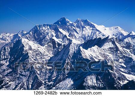 Stock Image - Mountains covered with snow, Sagarmatha National Park, Nepal. Fotosearch
