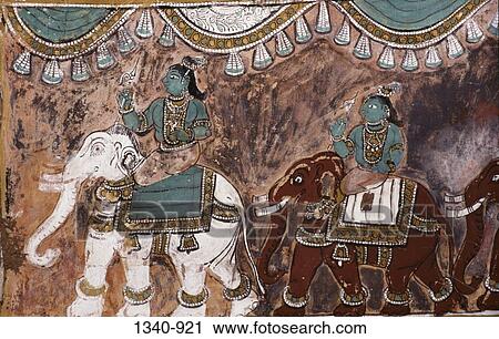 Mural from Ramayana on the wall of a temple, Alagar Koyil, Madurai, Tamil Nadu, India View Large Photo Image Stock Image - Mural from Ramayana on the wall of a temple, Alagar Koyil, Madurai, Tamil Nadu, India. Fotosearch