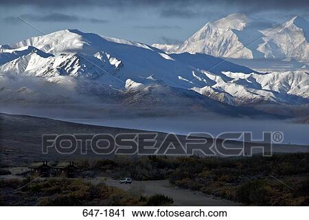 Panoramic view of snow covered mountains, Denali National Park, Alaska, USA View Large Photo Image Stock Image - Panoramic view of snow covered mountains, Denali National Park, Alaska, USA. Fotosearch