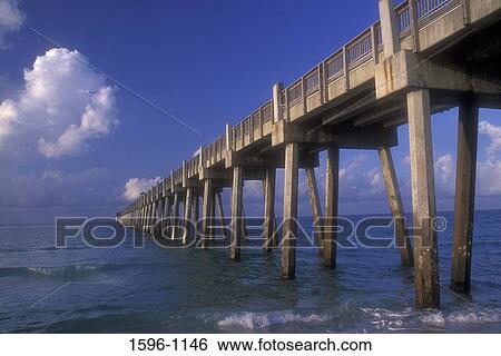 Pier over the sea, Pensacola Beach Gulf Pier, Pensacola Beach, Florida, USA View Large Photo Image Stock Photograph - Pier over the sea, Pensacola Beach Gulf Pier, Pensacola Beach, Florida, USA. Fotosearch