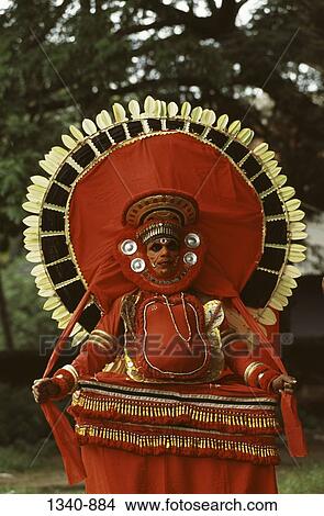 Portrait of a Theyyam dancer, Kerala, India View Large Photo Image Picture - Portrait of a Theyyam dancer, Kerala, India. Fotosearch