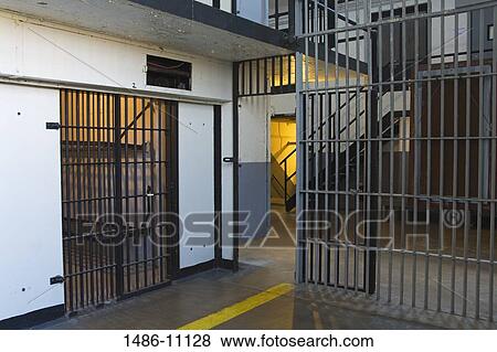 Stock Photo - Prison cells in a museum, Old Montana Prison Museum, Deer Lodge, Montana, USA. Fotosearch