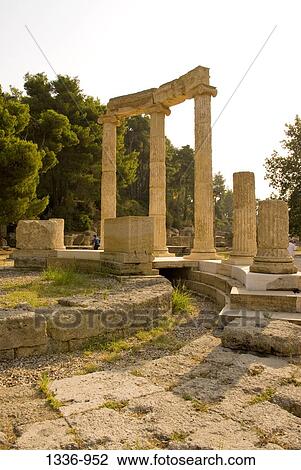 Ruins of a building, The Philippeion, Olympia, Peloponnese, Greece View Large Photo Image Stock Image - Ruins of a building, The Philippeion, Olympia, Peloponnese, Greece. Fotosearch