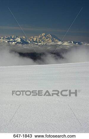 Snow covered landscape with mountains in the background, Mt McKinley, Denali National Park, Alaska, USA View Large Photo Image Stock Image - Snow covered landscape with mountains in the background, Mt McKinley, Denali National Park, Alaska, USA. Fotosearch