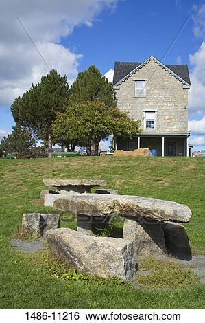 Stone bench in front of a house, Home of artist Fitz Hugh Lane, Fitz Hugh Lane Park, Gloucester, Massachusetts, USA View Large Photo Image Stock Photograph - Stone bench in front of a house, Home of artist Fitz Hugh Lane, Fitz Hugh Lane Park, Gloucester, Massachusetts, USA. Fotosearch