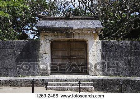 Stone gate of a shrine, Sonohyan-Utaki, Shuri Castle Park, Naha, Okinawa Prefecture, Japan View Large Photo Image Stock Photograph - Stone gate of a shrine, Sonohyan-Utaki, Shuri Castle Park, Naha, Okinawa Prefecture, Japan. Fotosearch
