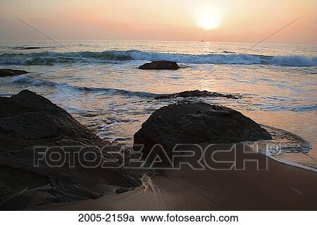 Sunset over the ocean, Crystal Cove State Park, California, USA View Large Photo Image Stock Image - Sunset over the ocean, Crystal Cove State Park, California, USA. Fotosearch
