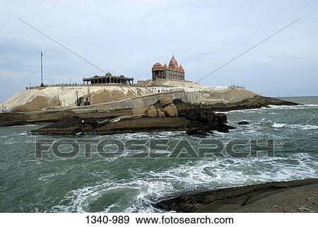 Temple on an island, Vivekananda Rock Memorial, Kanyakumari, Tamil Nadu, India View Large Photo Image Stock Photo - Temple on an island, Vivekananda Rock Memorial, Kanyakumari, Tamil Nadu, India. Fotosearch