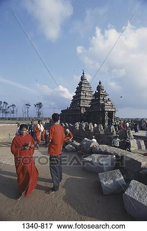 Tourists at a temple, Shore Temple, Mahabalipuram, Tamil Nadu, India View Large Photo Image Stock Photo - Tourists at a temple, Shore Temple, Mahabalipuram, Tamil Nadu, India. Fotosearch