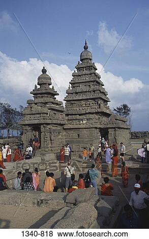 Tourists at a temple, Shore Temple, Mahabalipuram, Tamil Nadu, India View Large Photo Image Stock Photo - Tourists at a temple, Shore Temple, Mahabalipuram, Tamil Nadu, India. Fotosearch