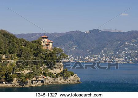 Town on a hill, Portofino, Liguria, Italy View Large Photo Image Stock Photo - Town on a hill, Portofino, Liguria, Italy. Fotosearch
