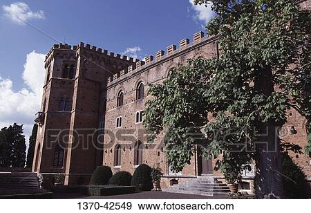 Tree in front of a castle, Castello di Brolio, Chianti Region, Siena Province, Tuscany, Italy View Large Photo Image Stock Photo - Tree in front of a castle, Castello di Brolio, Chianti Region, Siena Province, Tuscany, Italy. Fotosearch